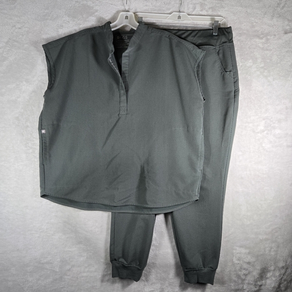 Figs Bonsai Green Scrub Set Large L Rafaela Top XL Petite Zamora Joggers PO 2491 - Picture 1 of 14